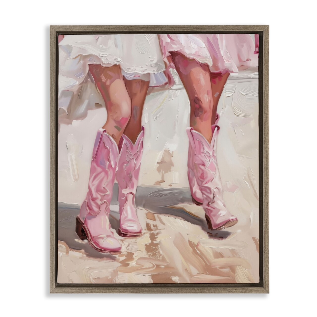 Stupell Industries Coastal Cowgirls Stepping Floater Framed Canvas Wall Art Design by LSR Design Studio